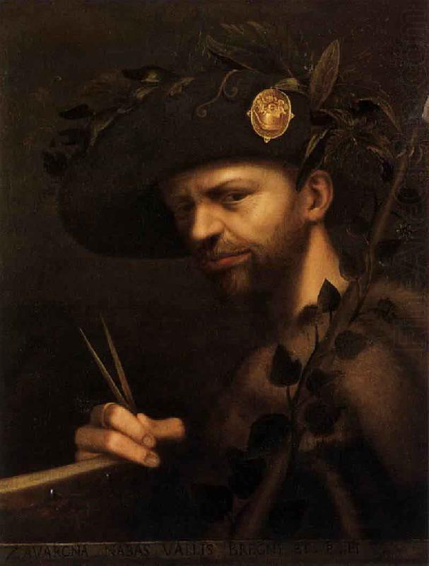 Giovanni Paolo Lomazzo self portrait as Abbot of the Accademia della Val di Blenio china oil painting image